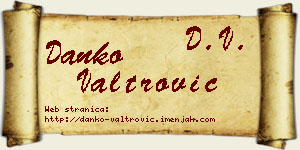 Danko Valtrović vizit kartica